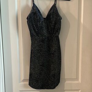 Windsor Black and Silver Spaghetti Strap Mini Dress